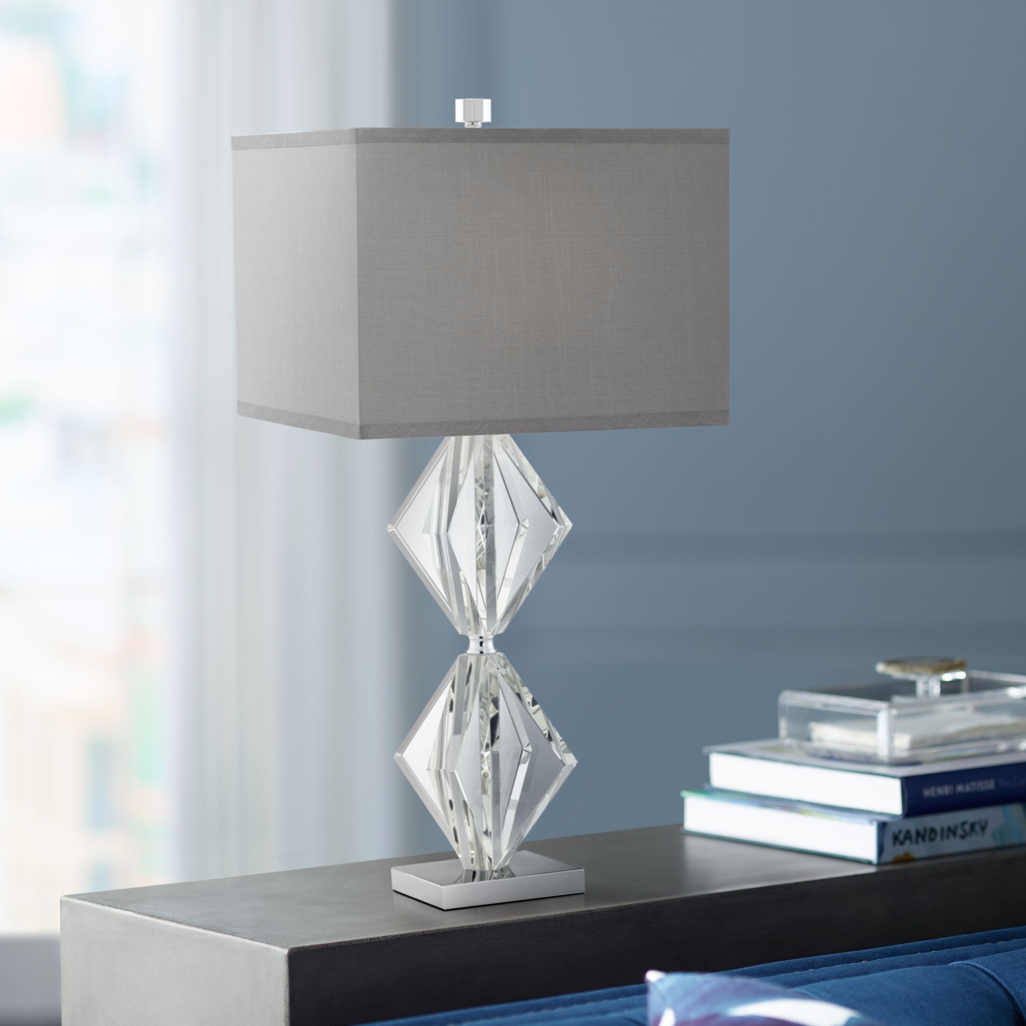 grey crystal table lamp