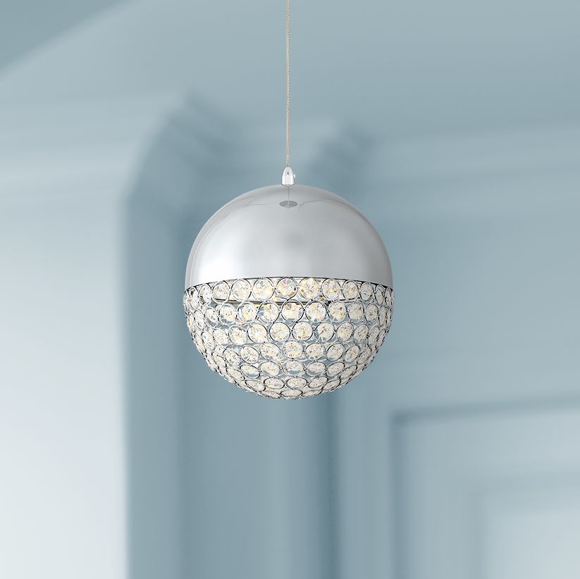 Possini Euro Gigi 8" Wide Chrome LED Crystal Mini Pendant