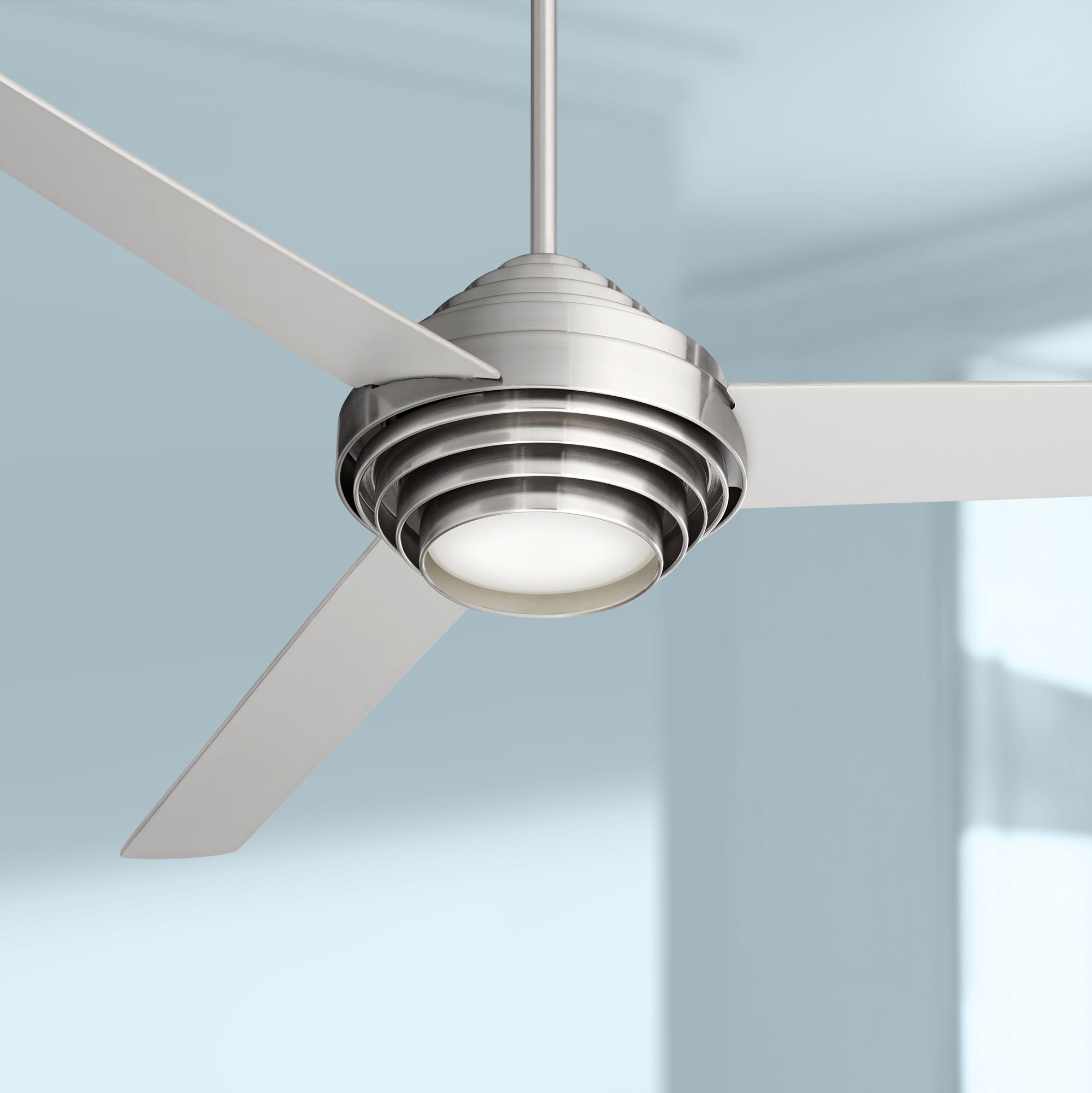 60" Casa Vieja Devo Brushed Nickel LED Ceiling Fan