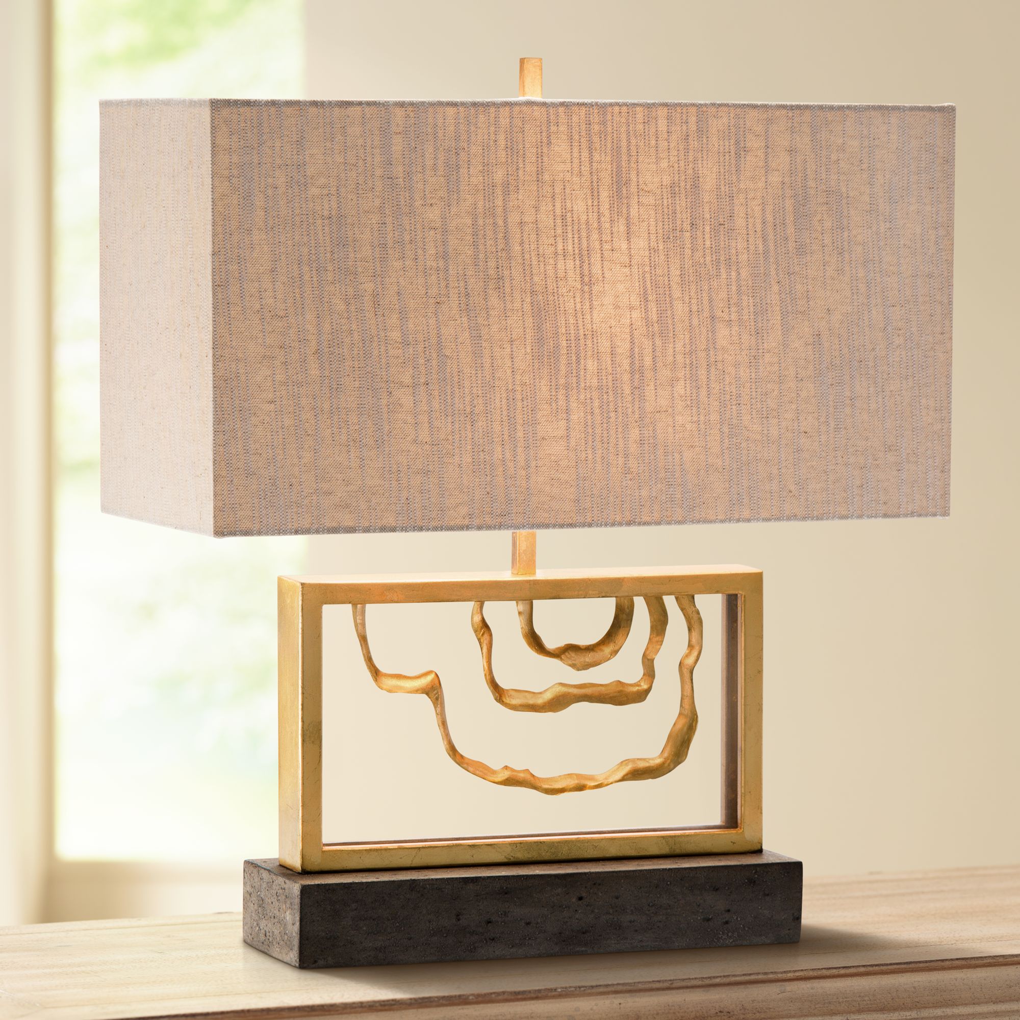 John Richard Golden Stack Arch Accent Table Lamp