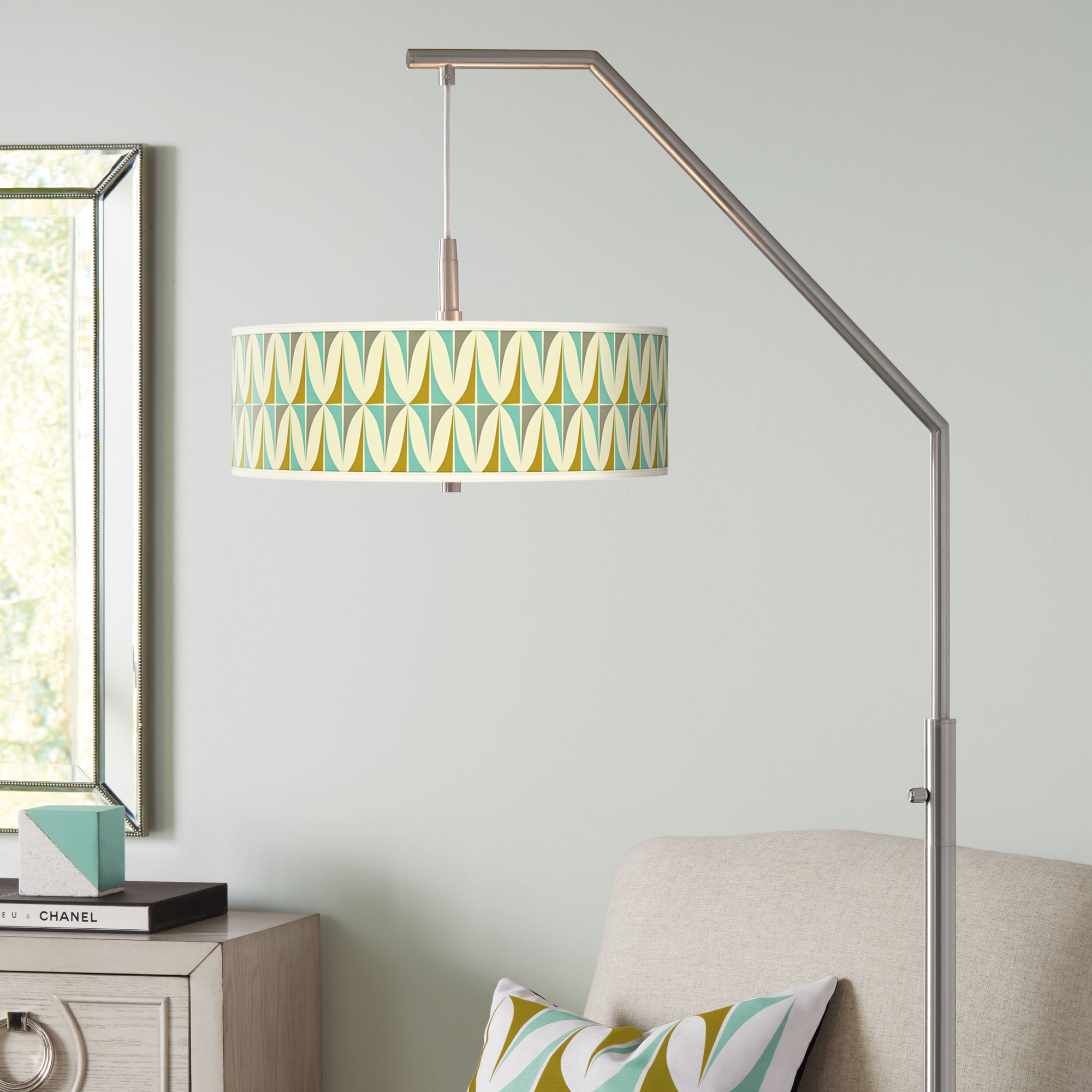 Vernaculis I Giclee Shade Arc Floor Lamp