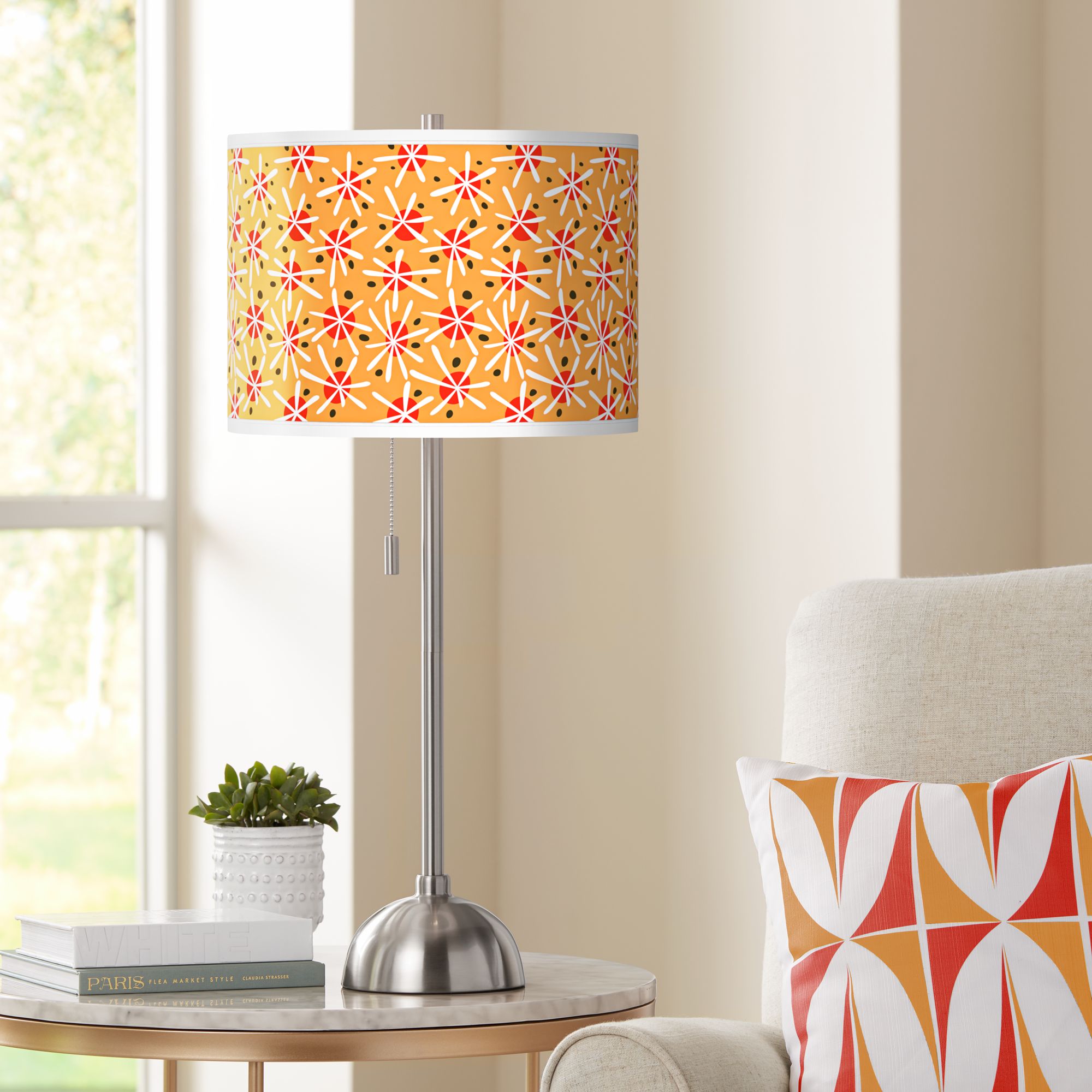 Seastar Giclee Brushed Nickel Table Lamp