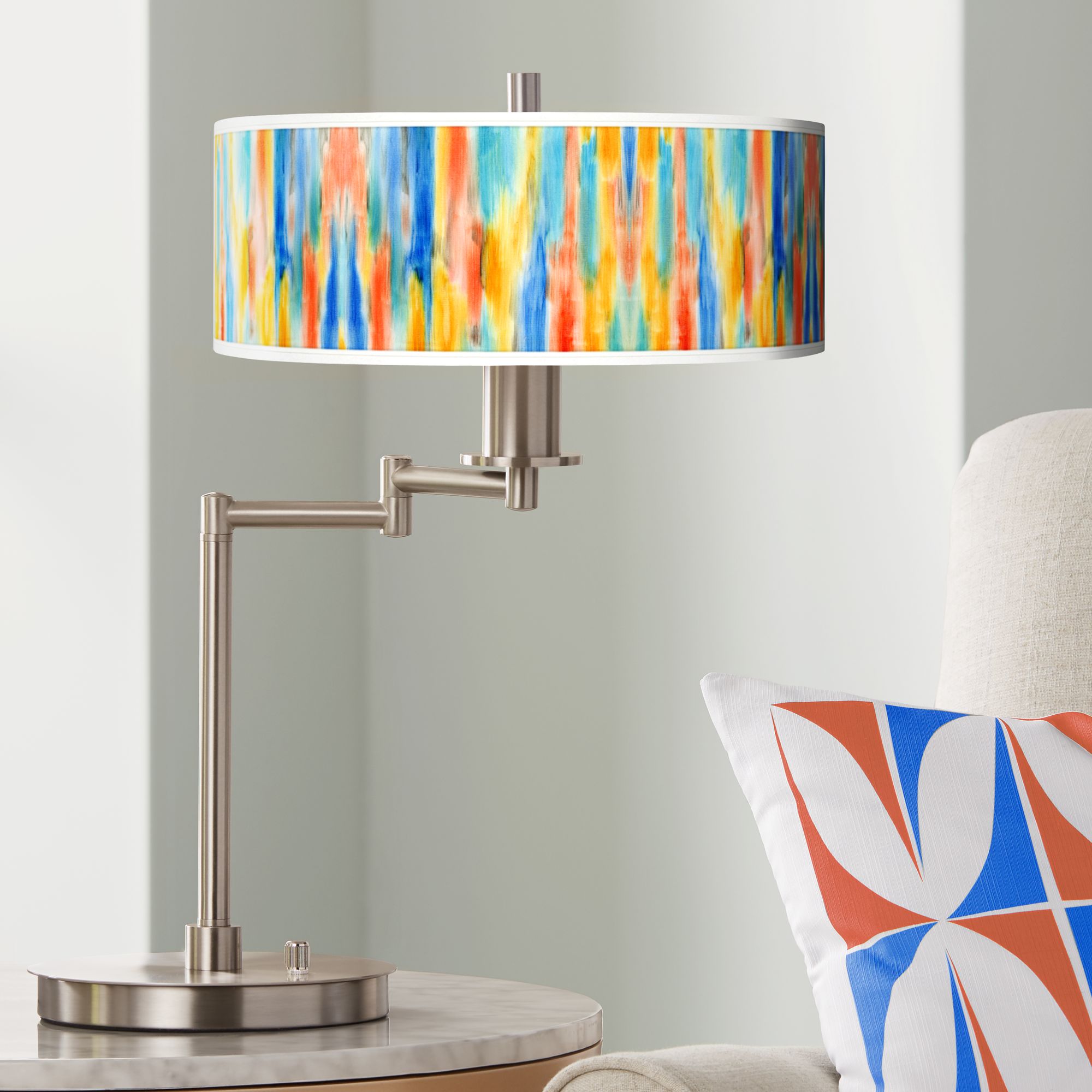 Tricolor Wash Giclee CFL Swing Arm Desk Lamp
