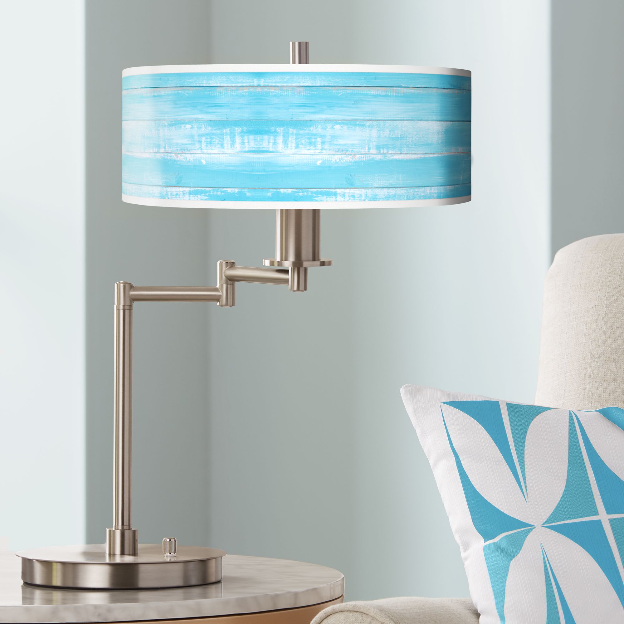 Barnyard Blue Giclee Swing Arm LED Desk Lamp