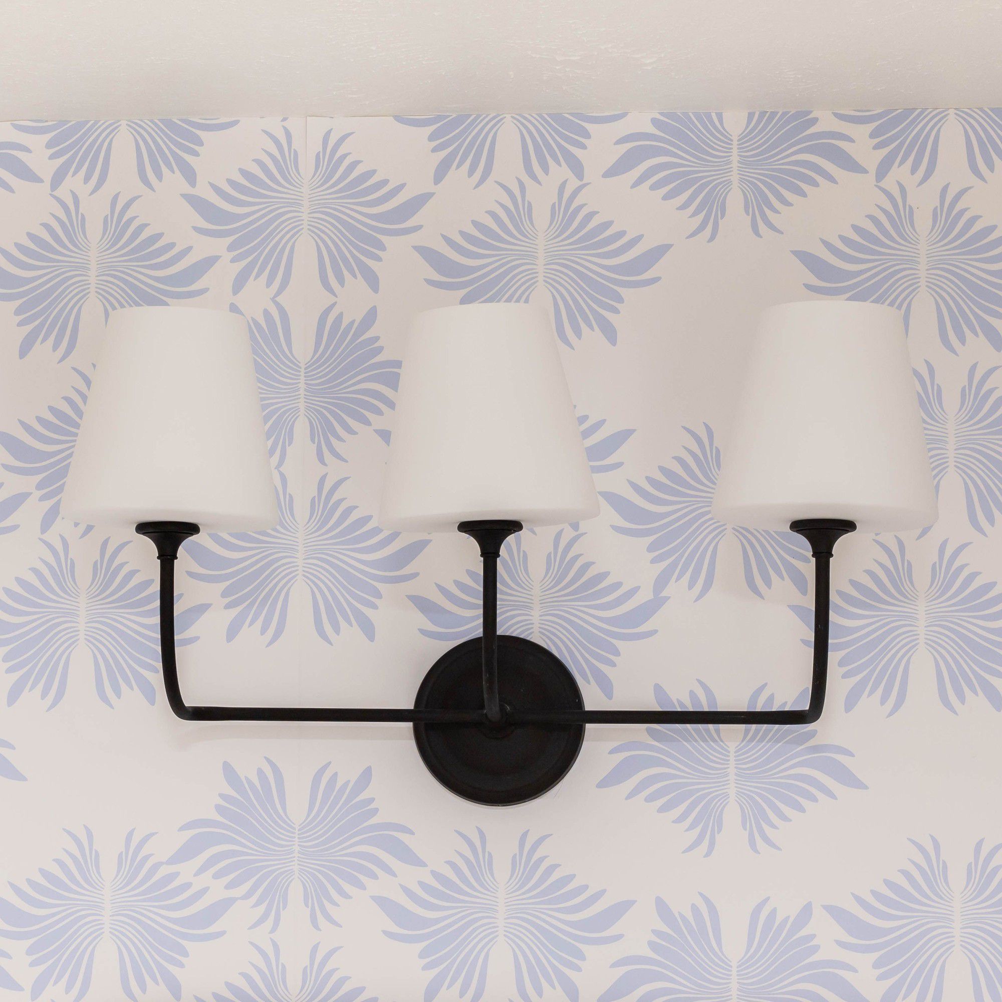 Crystorama Sylvan 23 1/4"W Black Forged 3-Light Bath Light