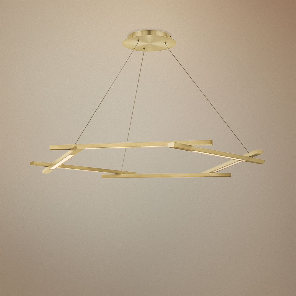 Modern Forms Metric 28"W Brushed Brass 6-Light LED Pendant