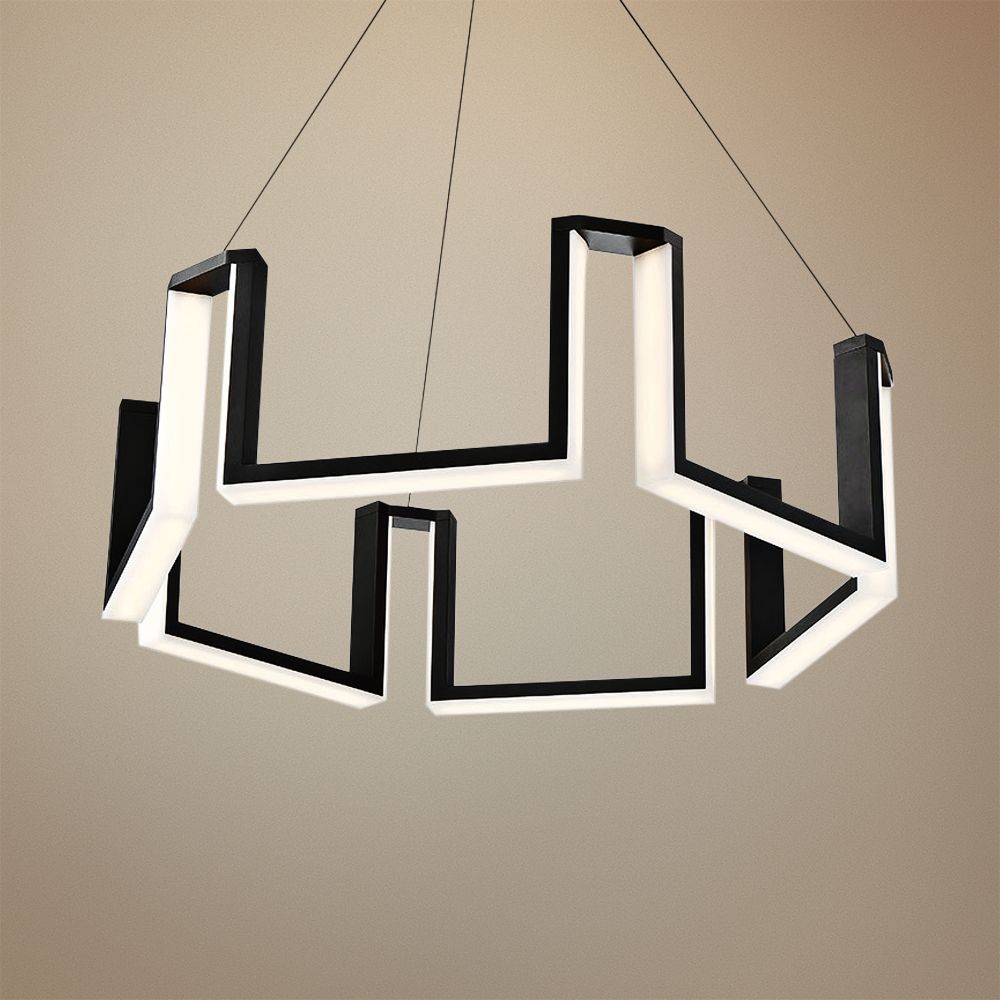 Modern Forms Gotham 28" Wide Black 6-Light LED Chandelier