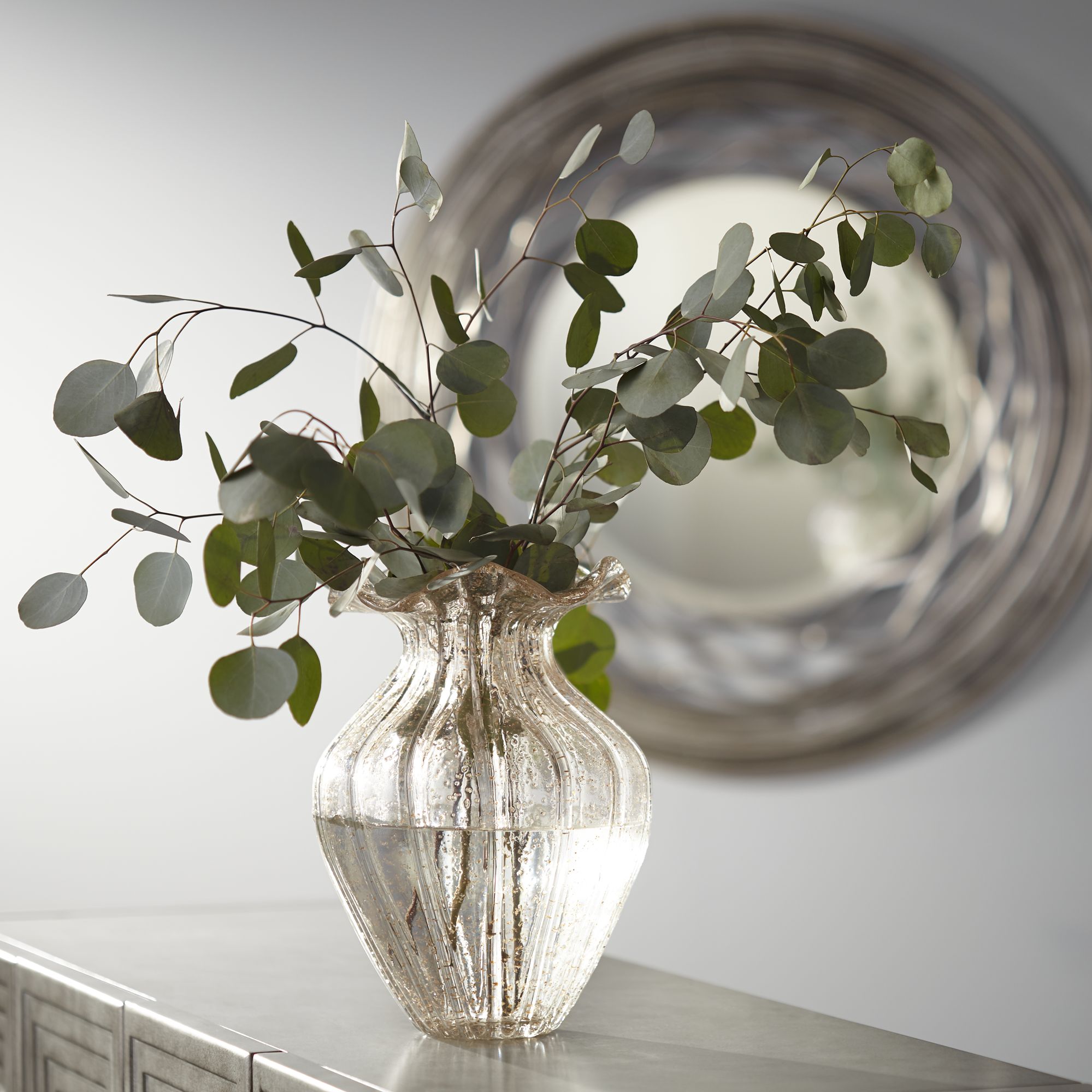 Leon 12" High Large Amber Glass Vase