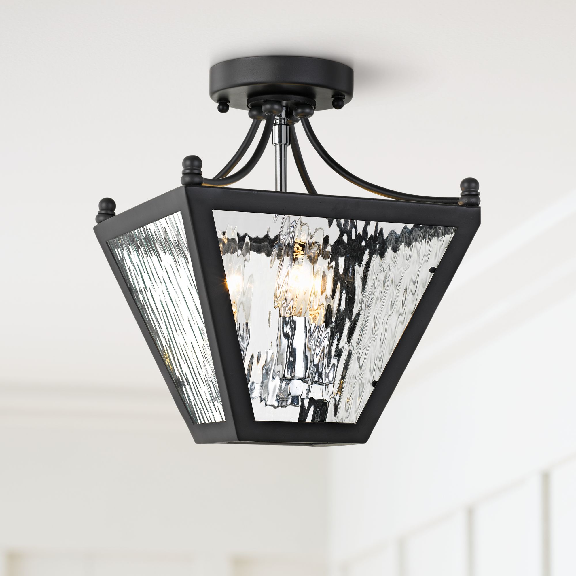 Crystorama Park Hill 9" Wide Water Glass Ceiling Light