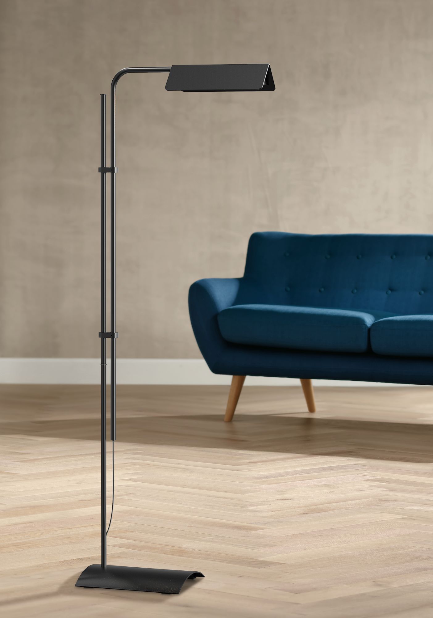 Sonneman Morii Satin Black Adjustable LED Floor Lamp