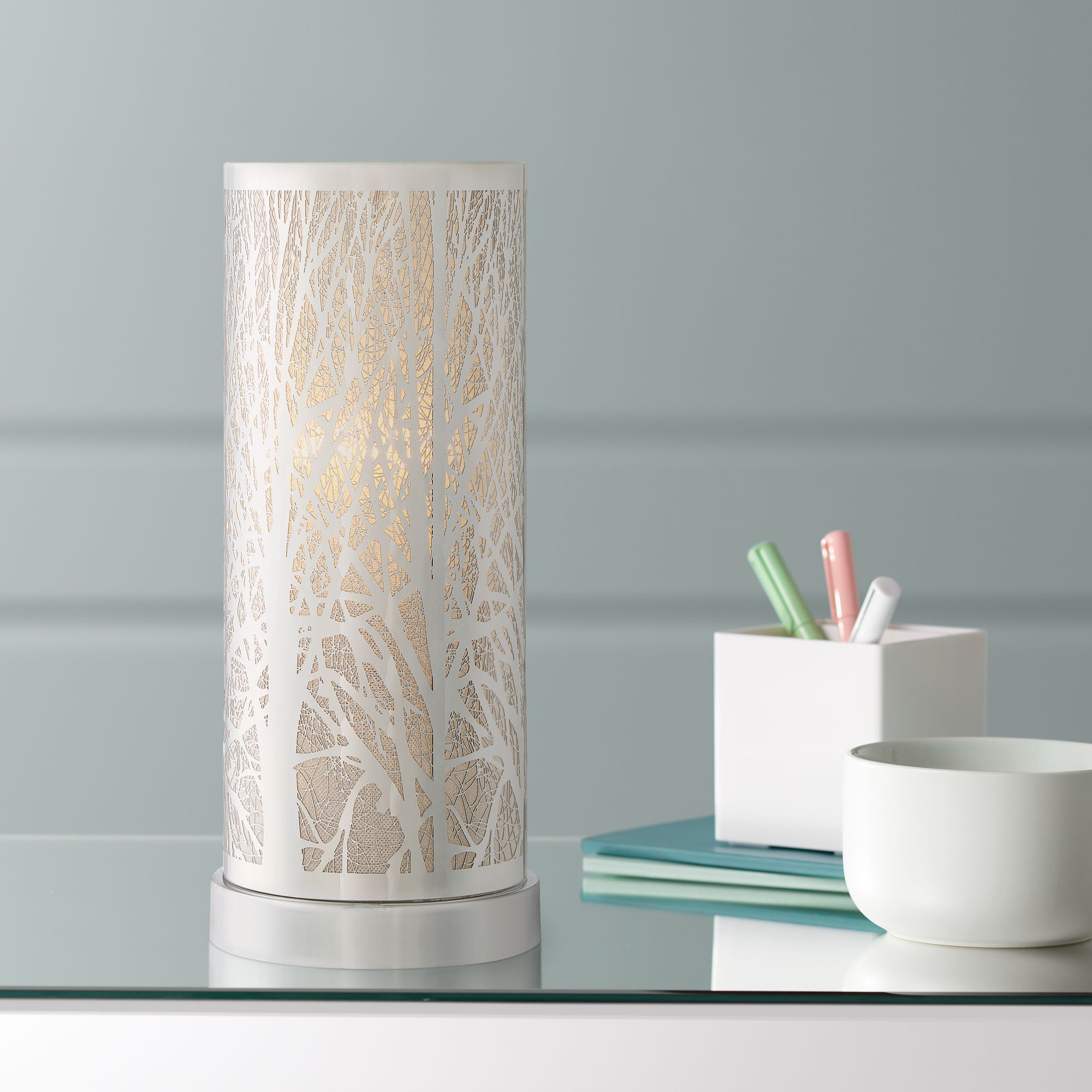 Orin 12 1/4" High Metal and Glass Accent Table Lamp