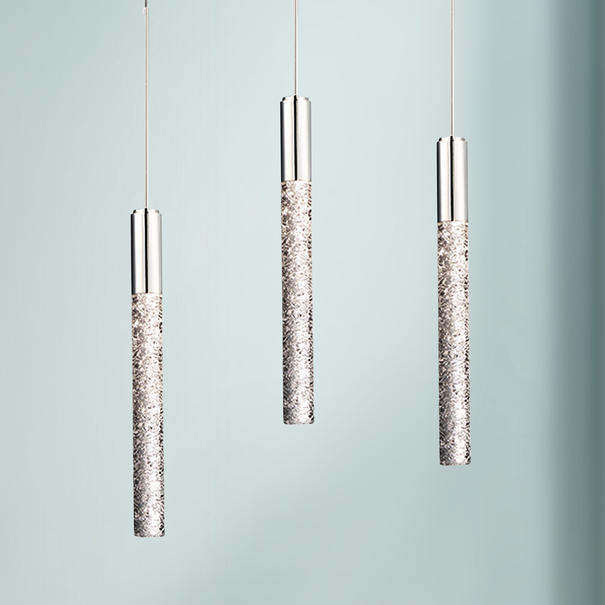 Magic 12"W Polished Nickel 3-Light LED Multi Light Pendant