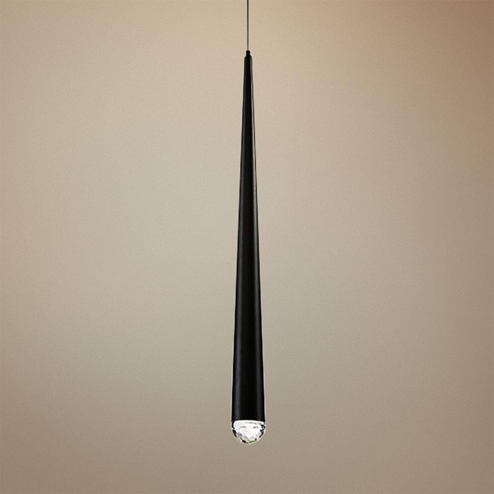 Cascade 6 1/2" Wide Matte Black LED Mini Pendant