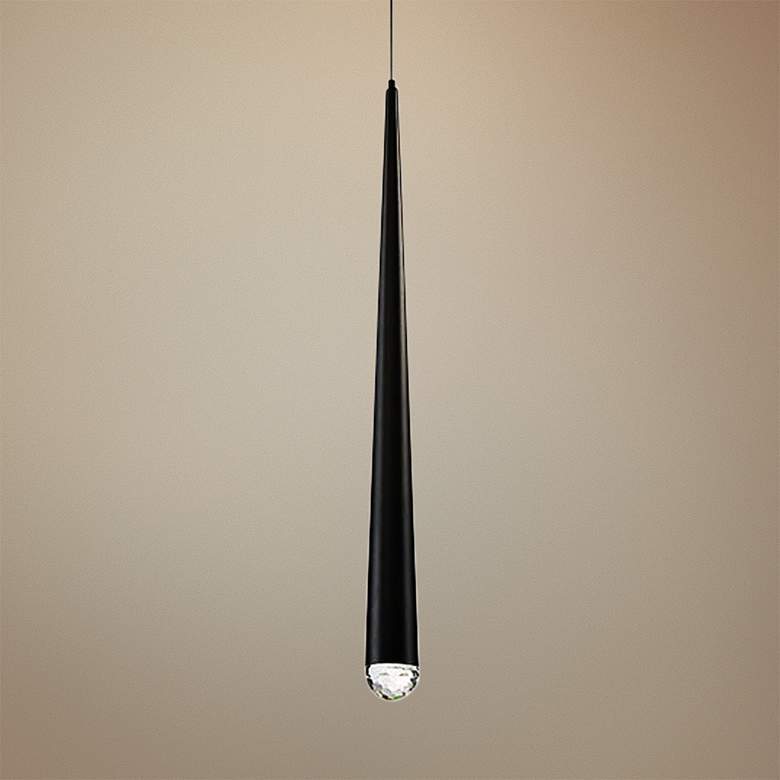 Image 1 Modern Forms Cascade 19" High Matte Black LED Mini Pendant