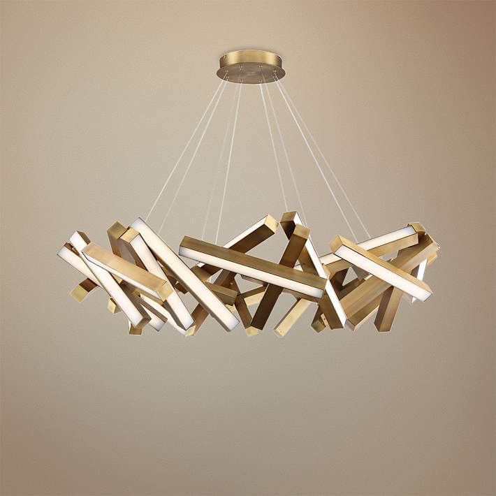 Modern Forms Chaos 61 W Aged Brass 31 Light Led Chandelier 55r36 Lamps Plus