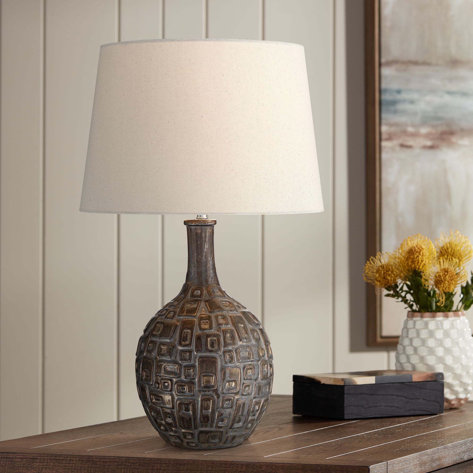 Abby Brown Ceramic Table Lamp – Elegant Modern Home Lighting