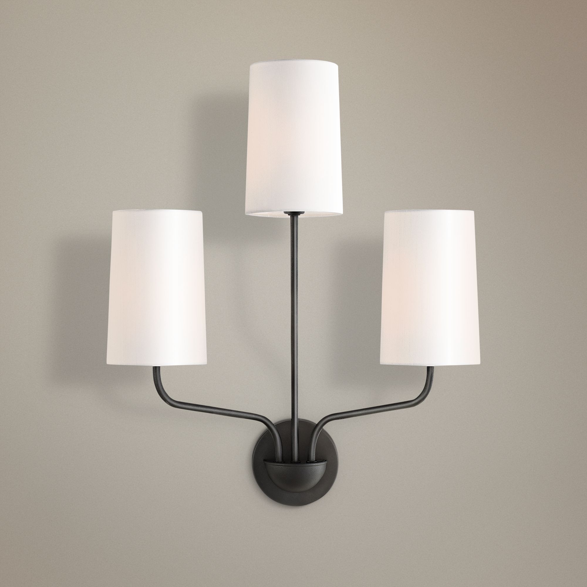 Crystorama Leigh 22" High Black Forged 3-Light Wall Sconce