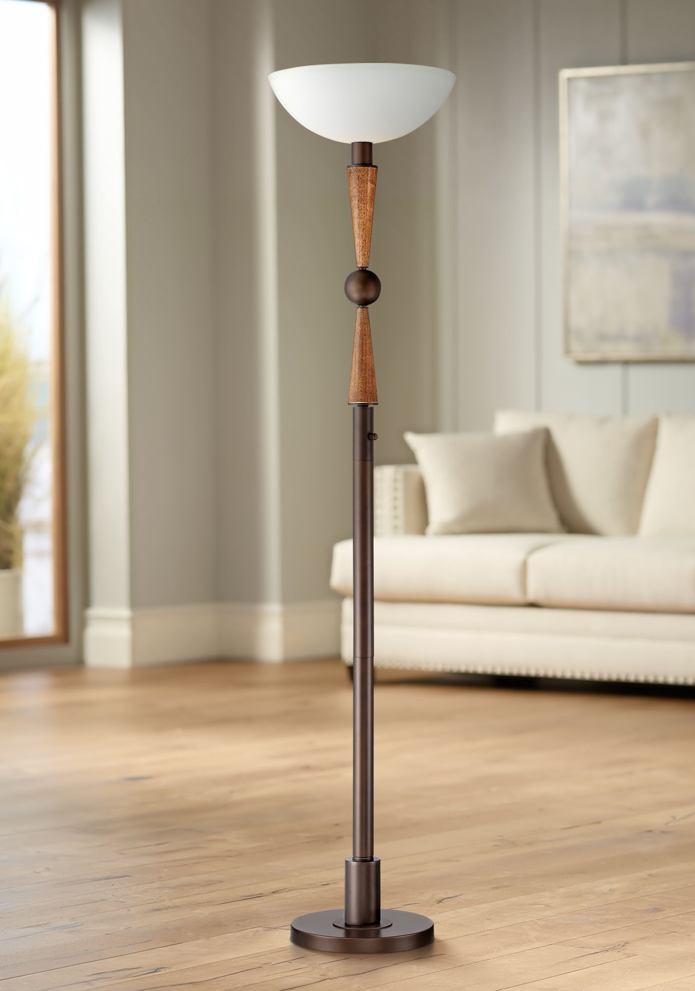 Hunter 72" HIgh Torchiere Floor Lamp by Franklin Iron Works