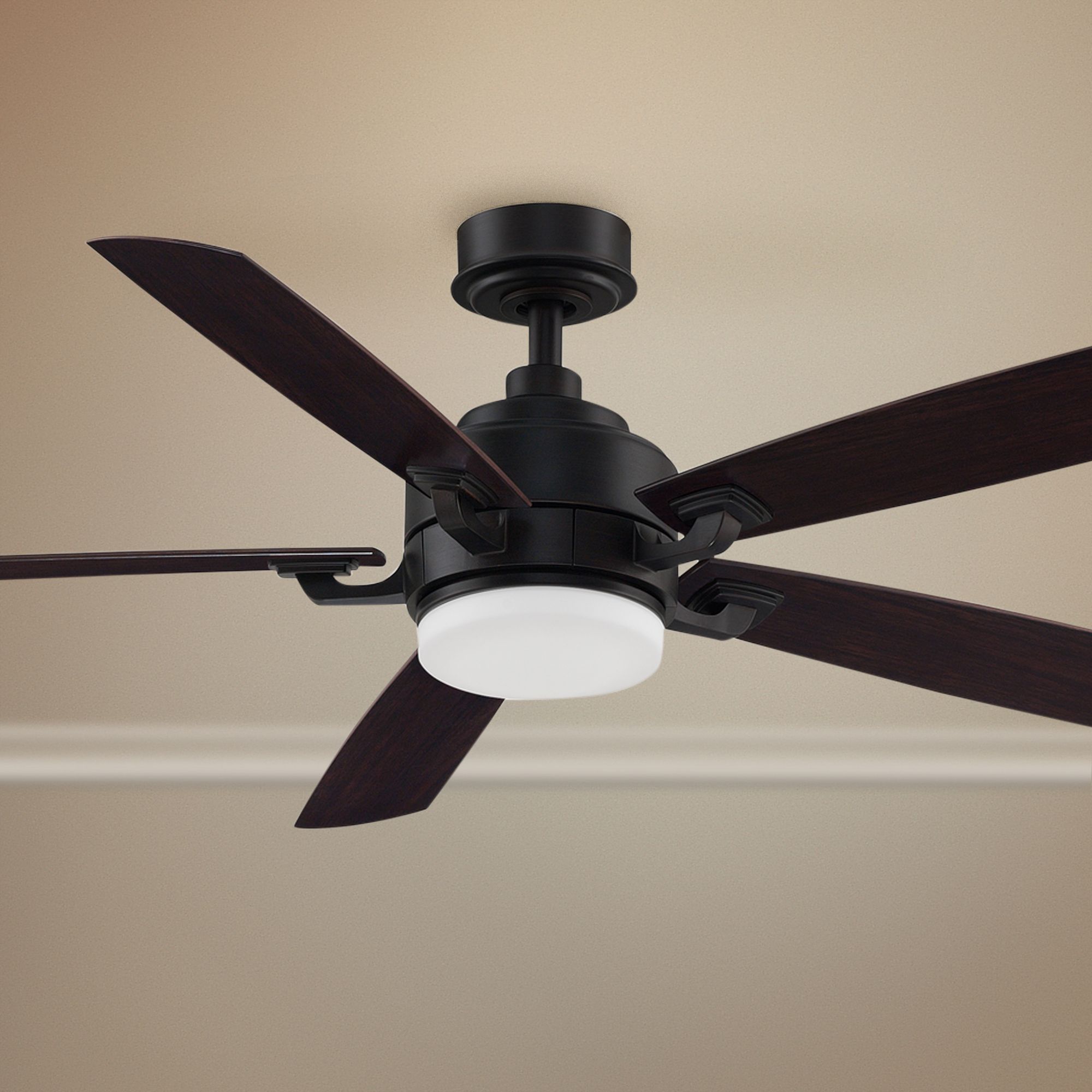 52" Fanimation Benito V2 Dark Bronze LED Damp Ceiling Fan 55X90