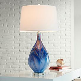 Blue Glass Table Lamps Plus, Blue Glass Bottle Table Lamp