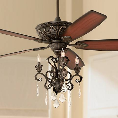 60" Casa Montego Bronze Chandelier Ceiling Fan - #56358 ...