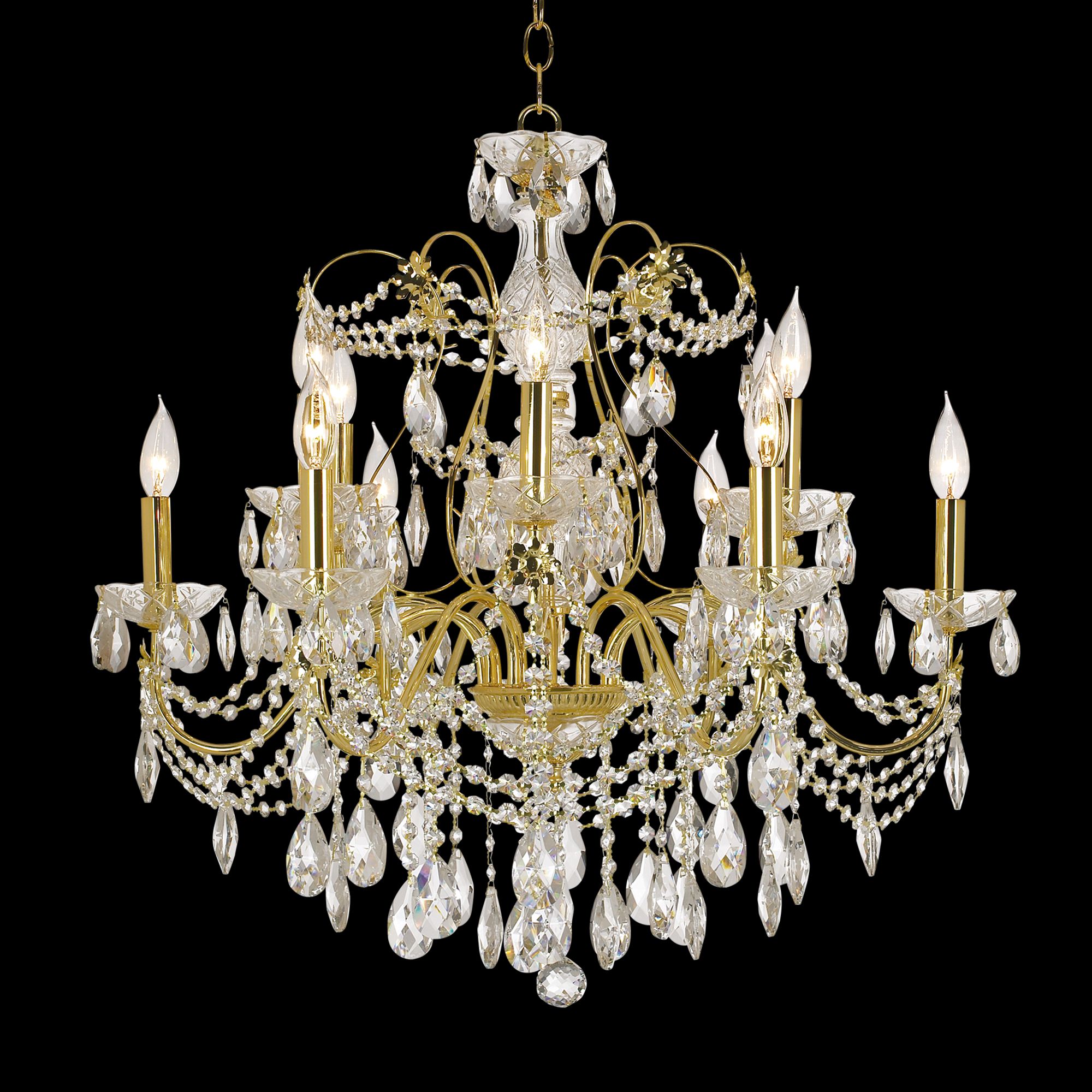 James R. Moder Belle Wave Twelve Light Chandelier