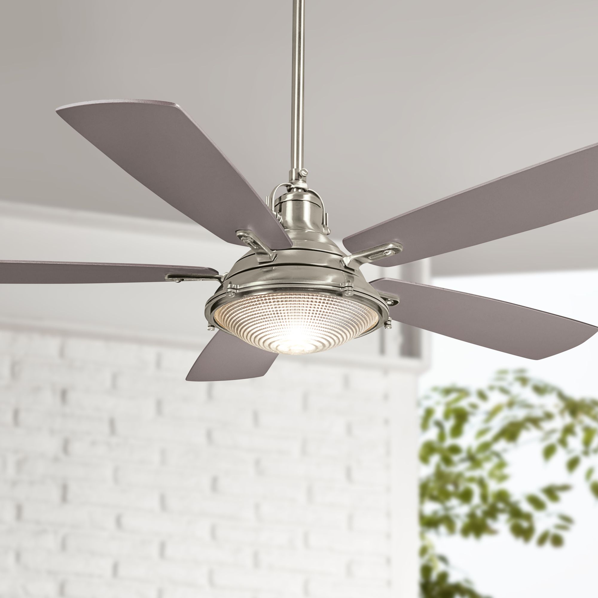 56" Minka Aire Groton Brushed Nickel Outdoor LED Ceiling Fan