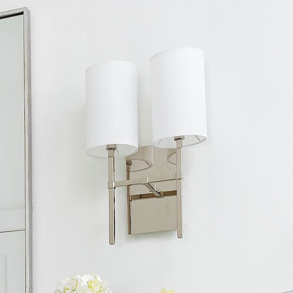 Veronica 16 1/2" High Polished Nickel 2-Light Wall Sconce