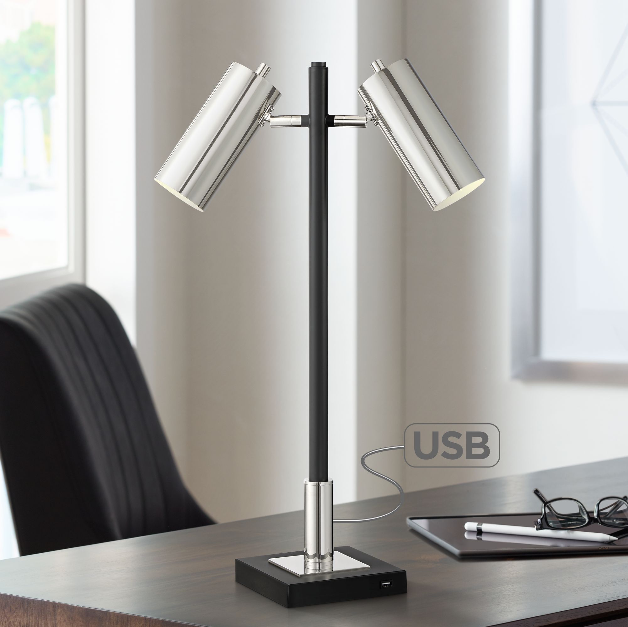 2 light desk lamp