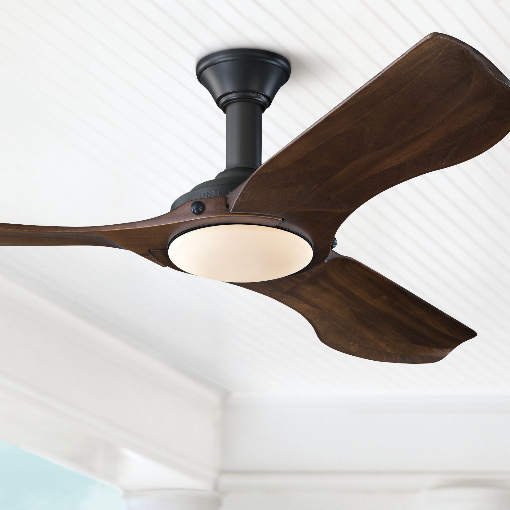 56 Minimalist Matte Black Led Damp Dc Ceiling Fan