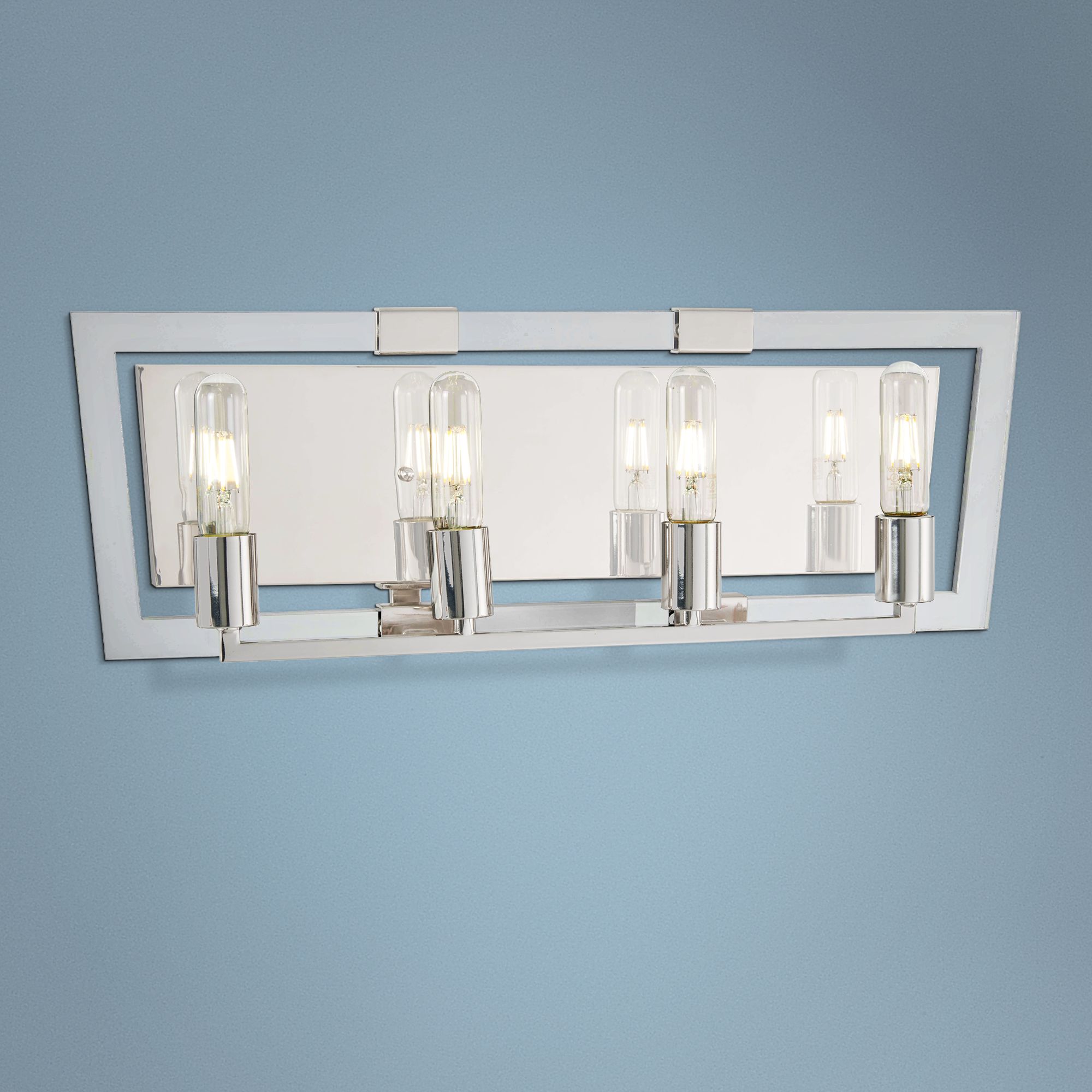 Crystal Chrome 24 3/4"W Polished Nickel 4-Light Bath Light