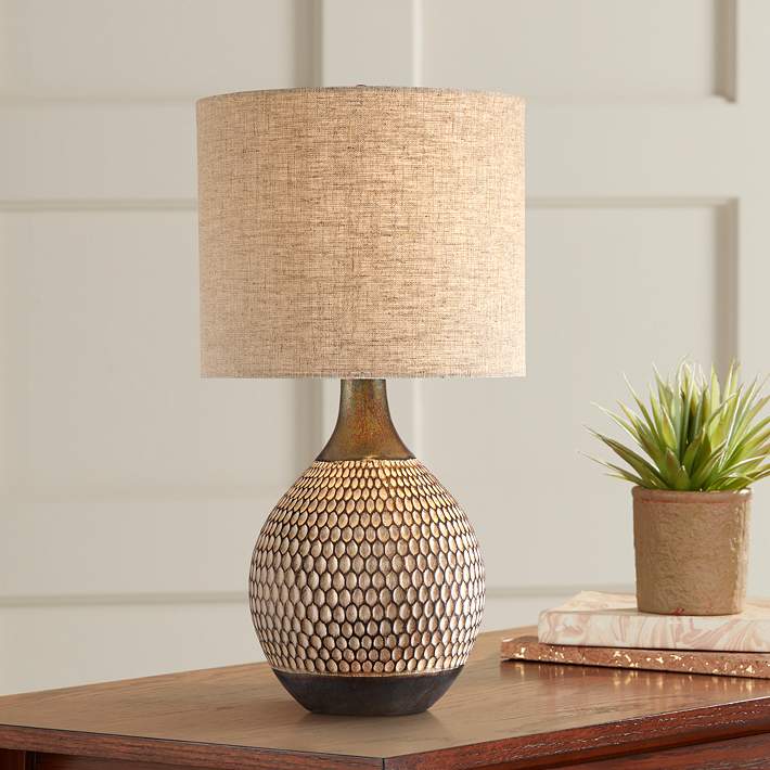 Emma Brown Ceramic Mid Century Table, Brown Table Lamps