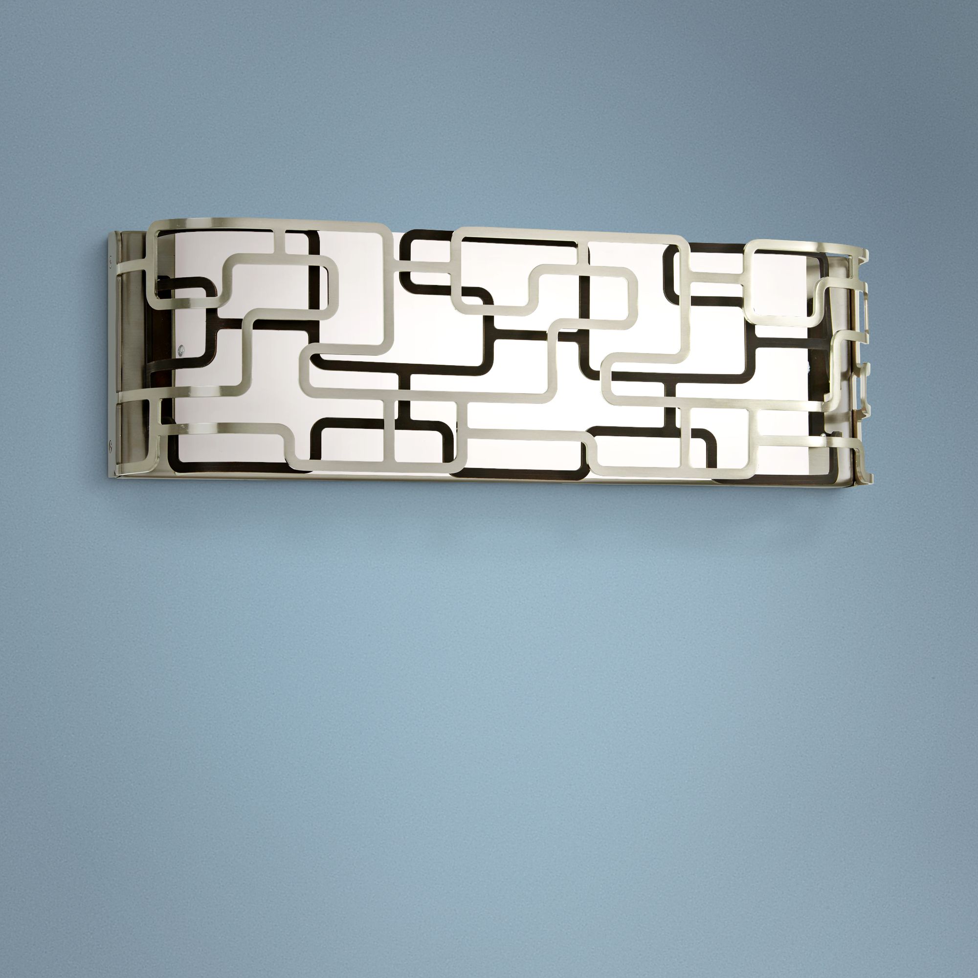 Alecia's Tiers 16" Wide Brushed Nickel LED Bath Light