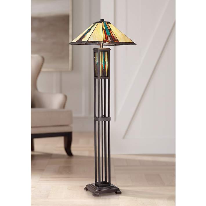 Robert Louis Tiffany Ranier Mission, Pedestal Floor Lamps
