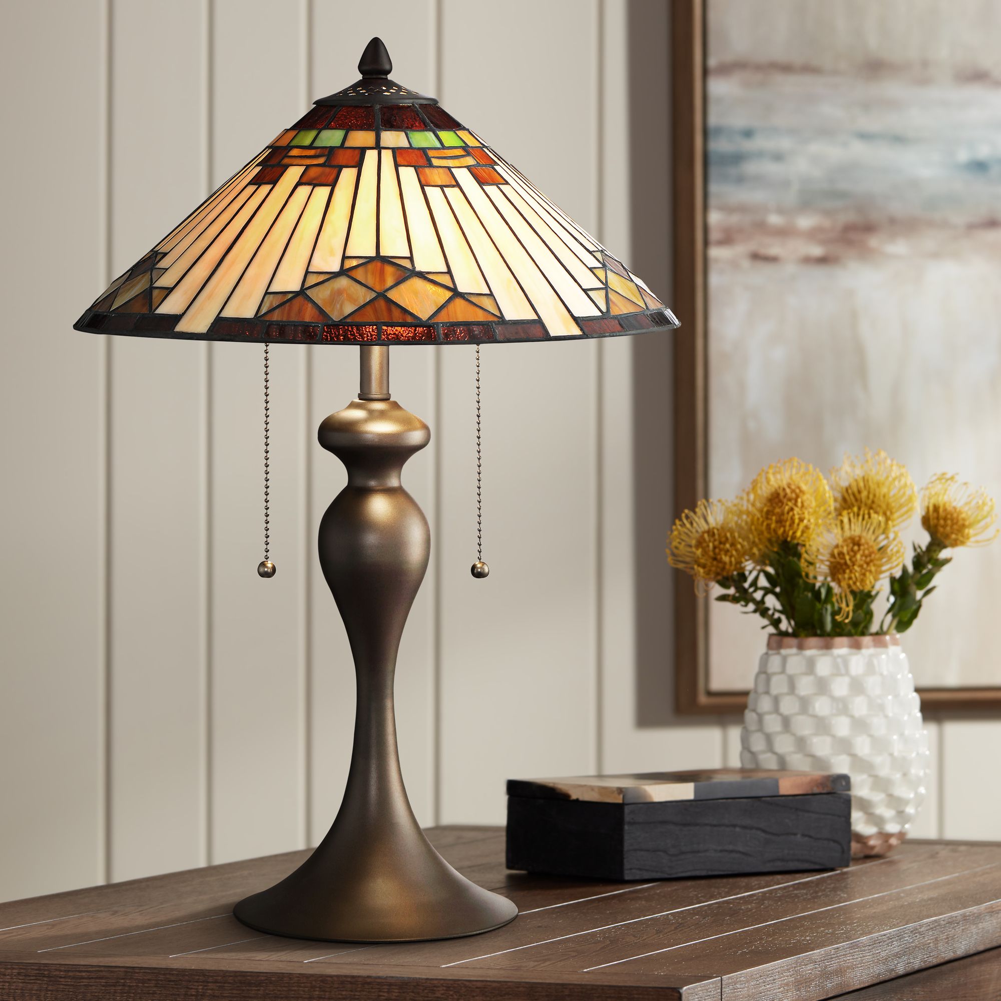 Lite Source Creason Tiffany Art Nouveau Accent Table Lamp