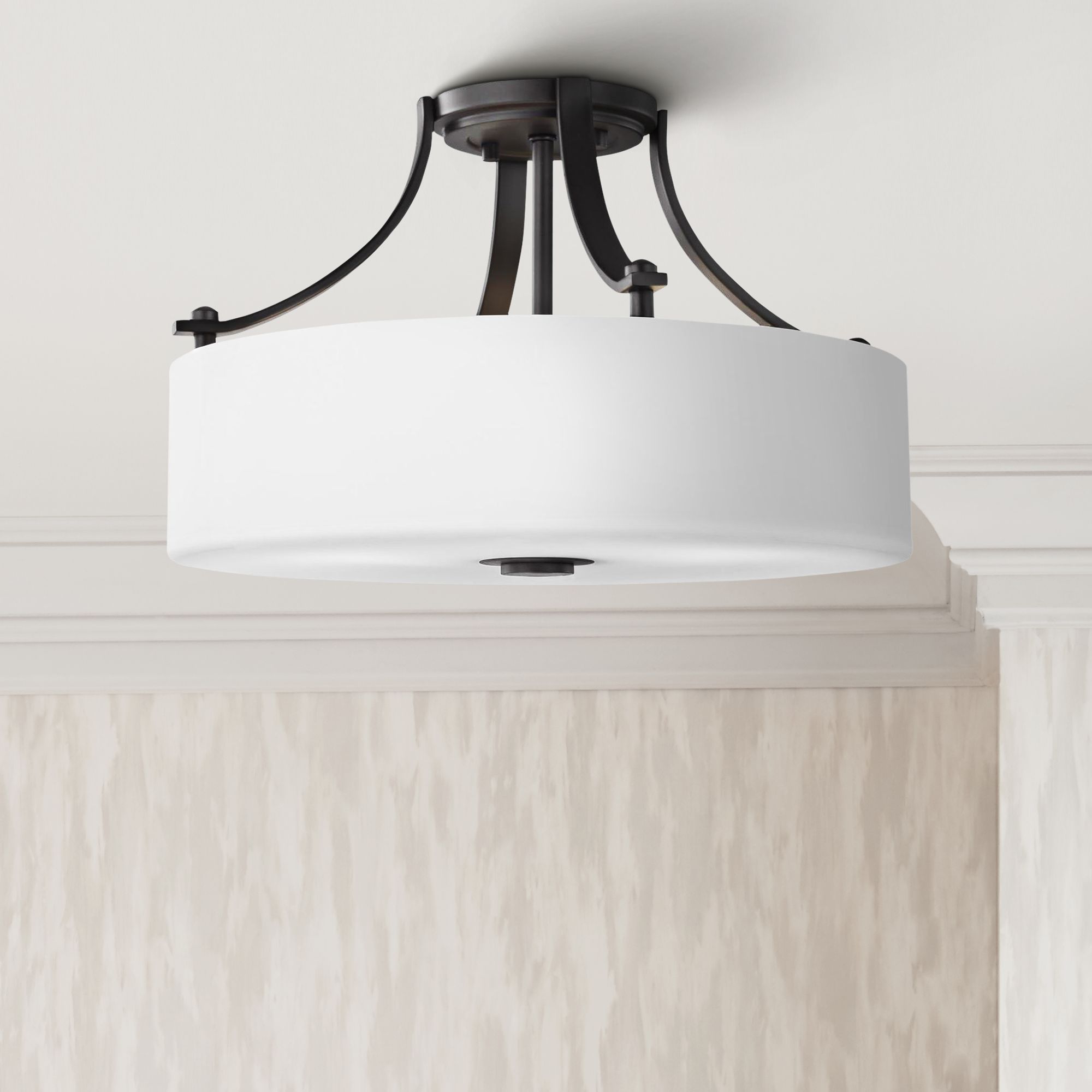 Sunset Drive 16" Wide Oil Bronze Semi-Flushmount Ceiling Light