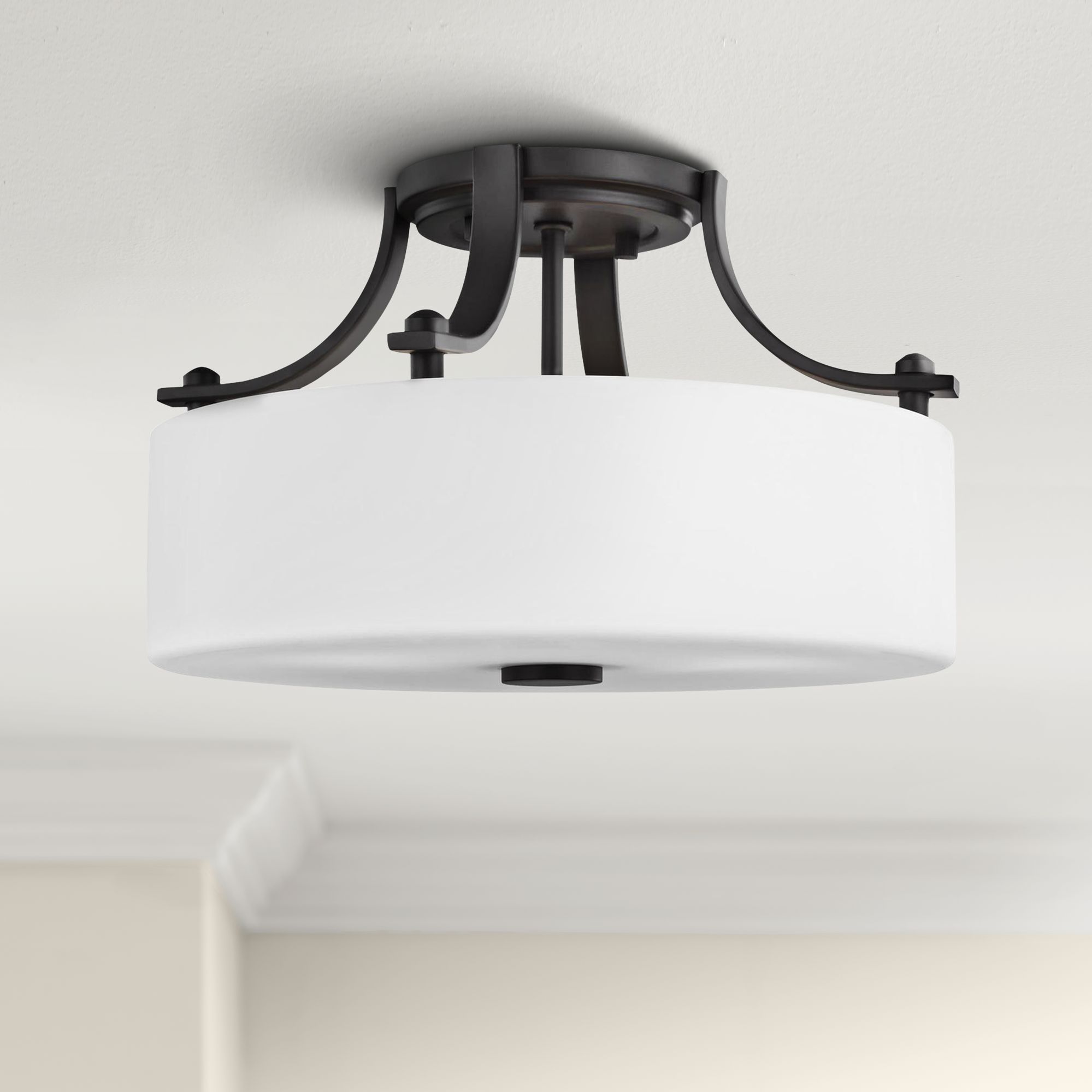 Feiss Sunset Drive 13" Wide Oil-Rubbed Bronze Ceiling Light