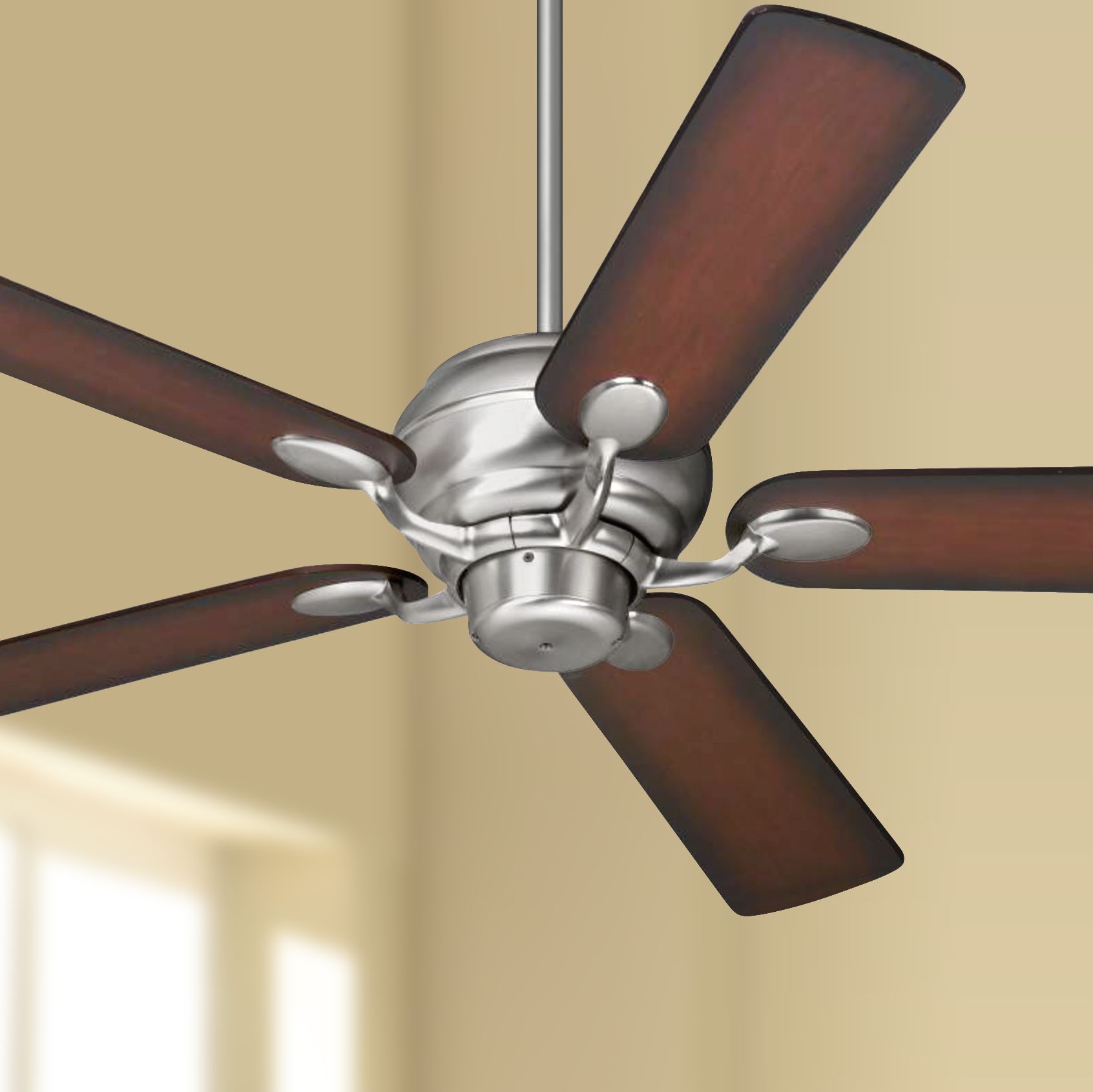 42" Modern Fan Aluminum Finish Ball Hugger Ceiling Fan J9286 Lamps