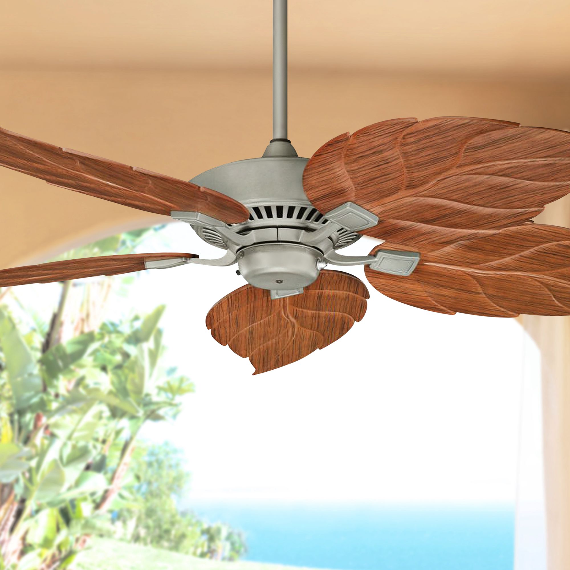52" Canfield Climates Silver Outdoor Ceiling Fan