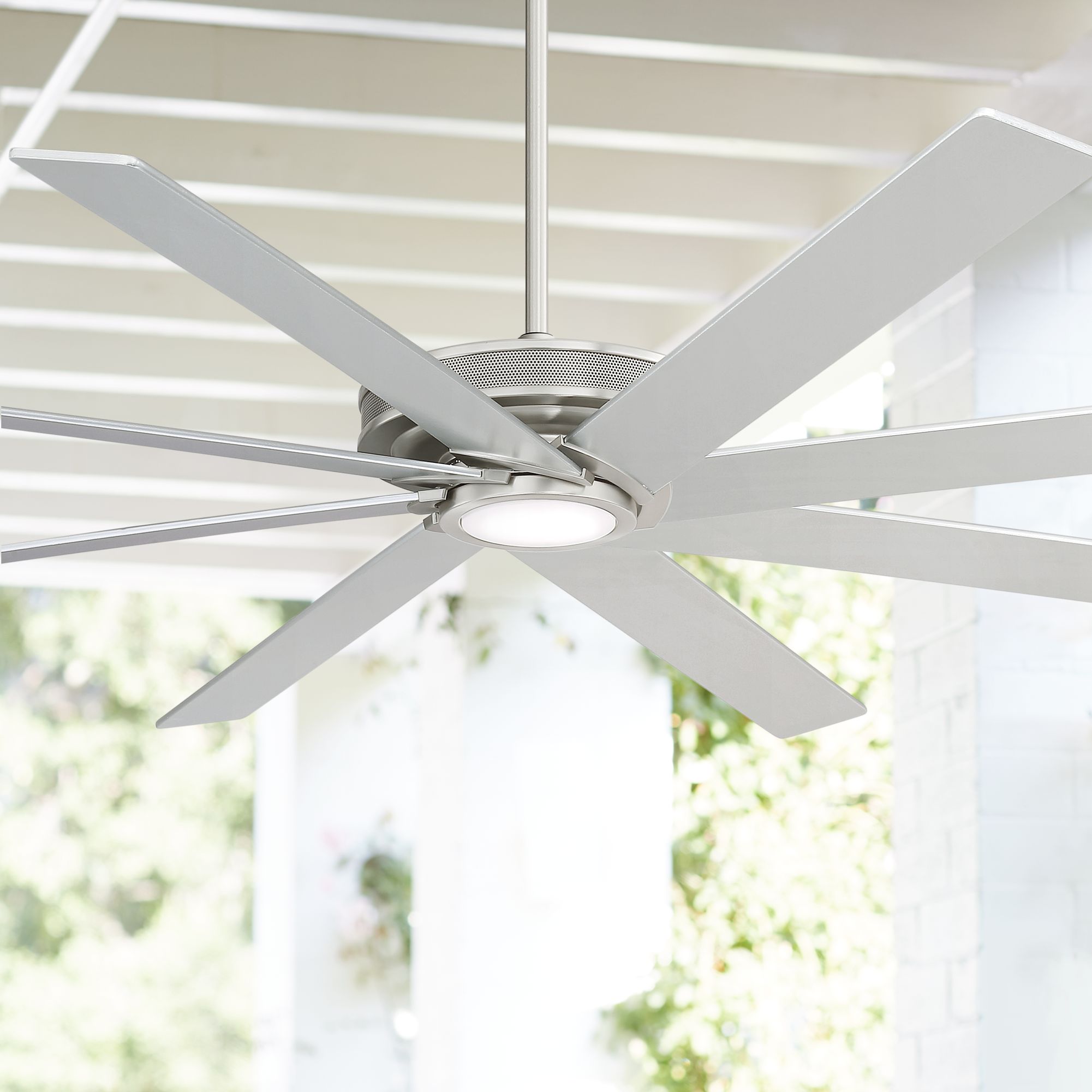 70" Glider Brushed Nickel LED DC Outdoor Ceiling Fan