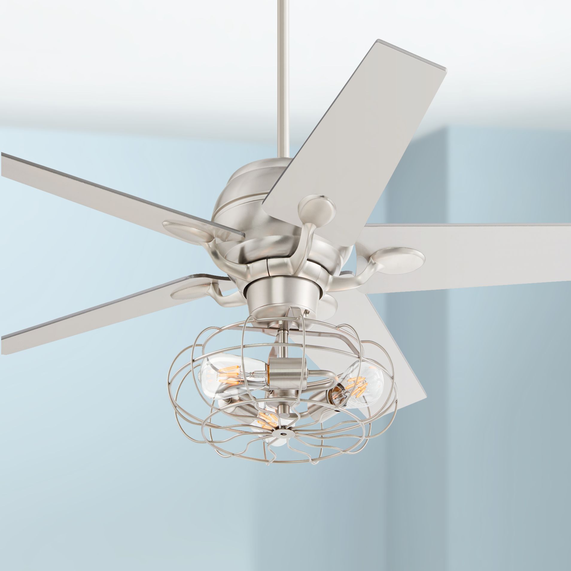 52" Casa Optima Brushed Steel LED Ceiling Fan