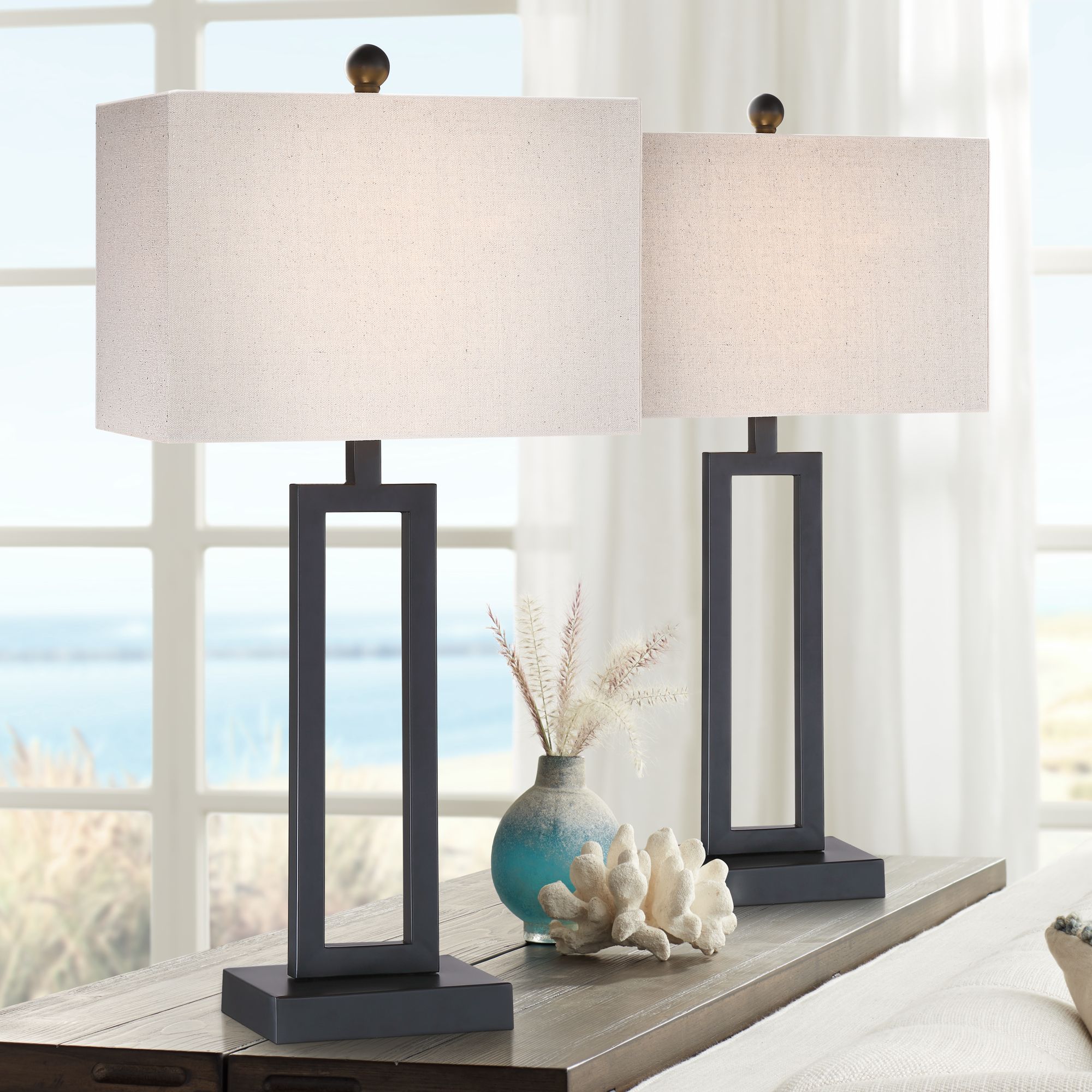 Aston Black Modern Table Lamp Set Of 2 57V97 Lamps Plus   57V97cropped.fpx