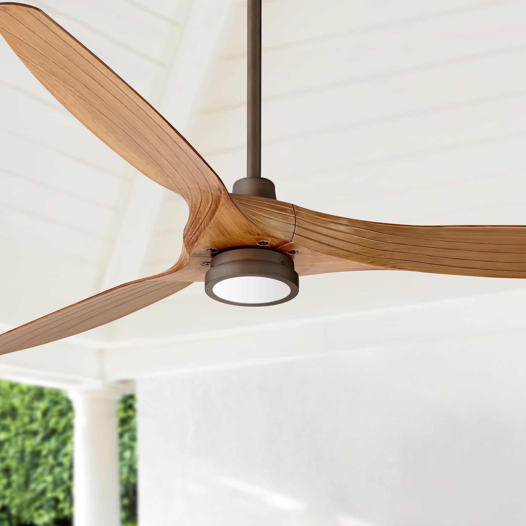 60 Aireon Bronze And Walnut Damp Rated Led Ceiling Fan