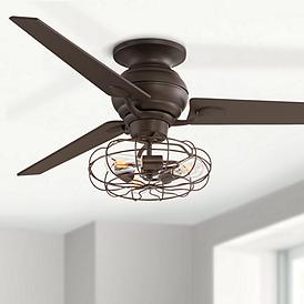 60 In Span Or Larger Rustic Lodge Hugger Flush Mount