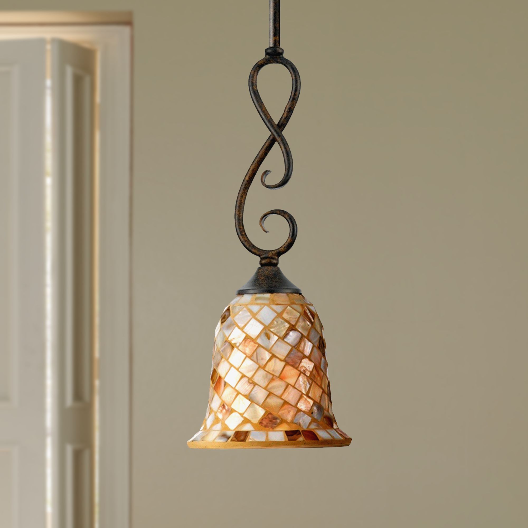 Monterey Mosaic 6" Wide Malaga Finish Mini Pendant