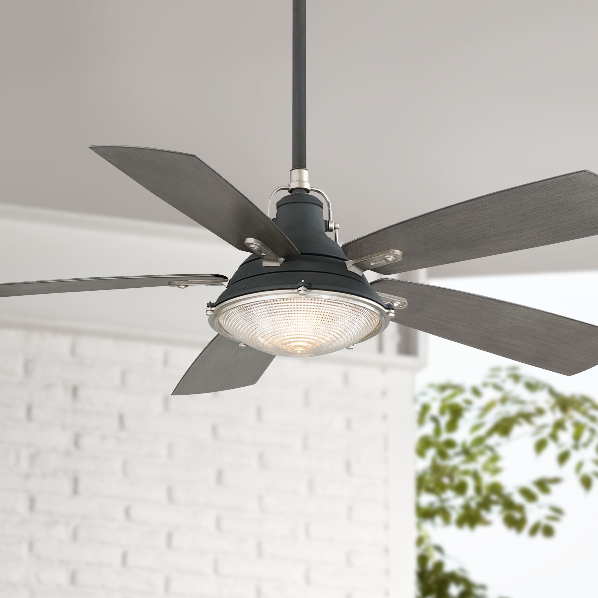 56" Minka Aire Groton Sand Black Outdoor LED Ceiling Fan