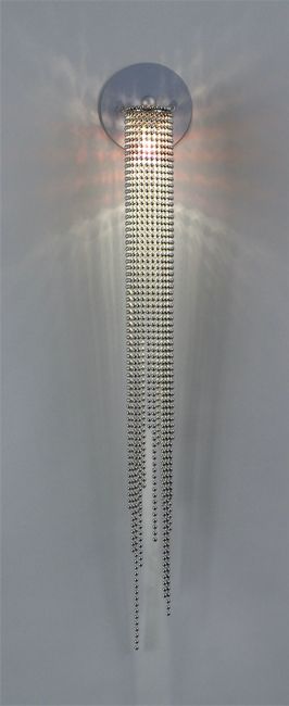 Brushed Nickel 28" High Beading Wall Sconce