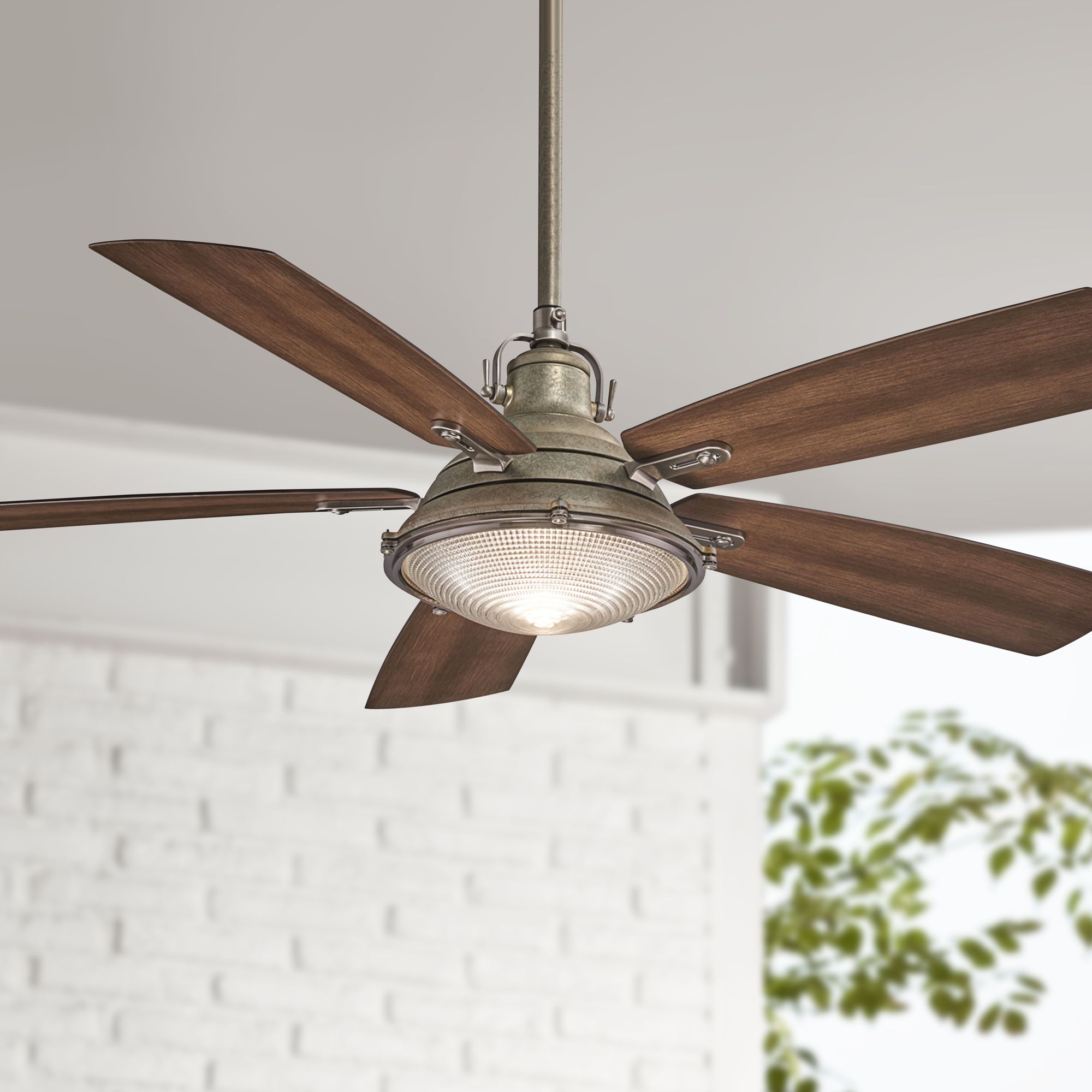 56" Minka Aire Groton Pewter Outdoor LED Ceiling Fan