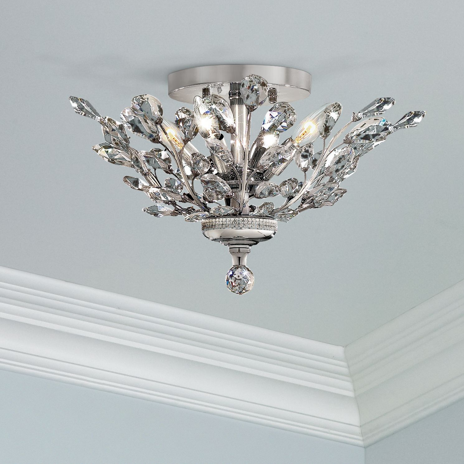 Orchid 20" Wide Chrome 4-Light Ceiling Light