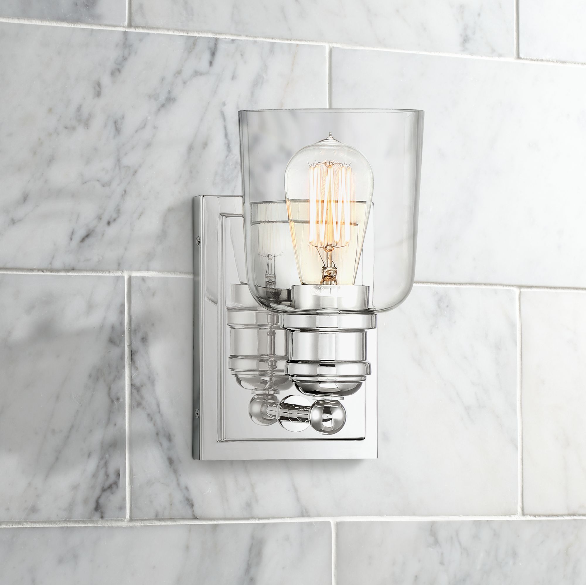 Possini Euro Preston 9" High Polished Nickel Wall Sconce